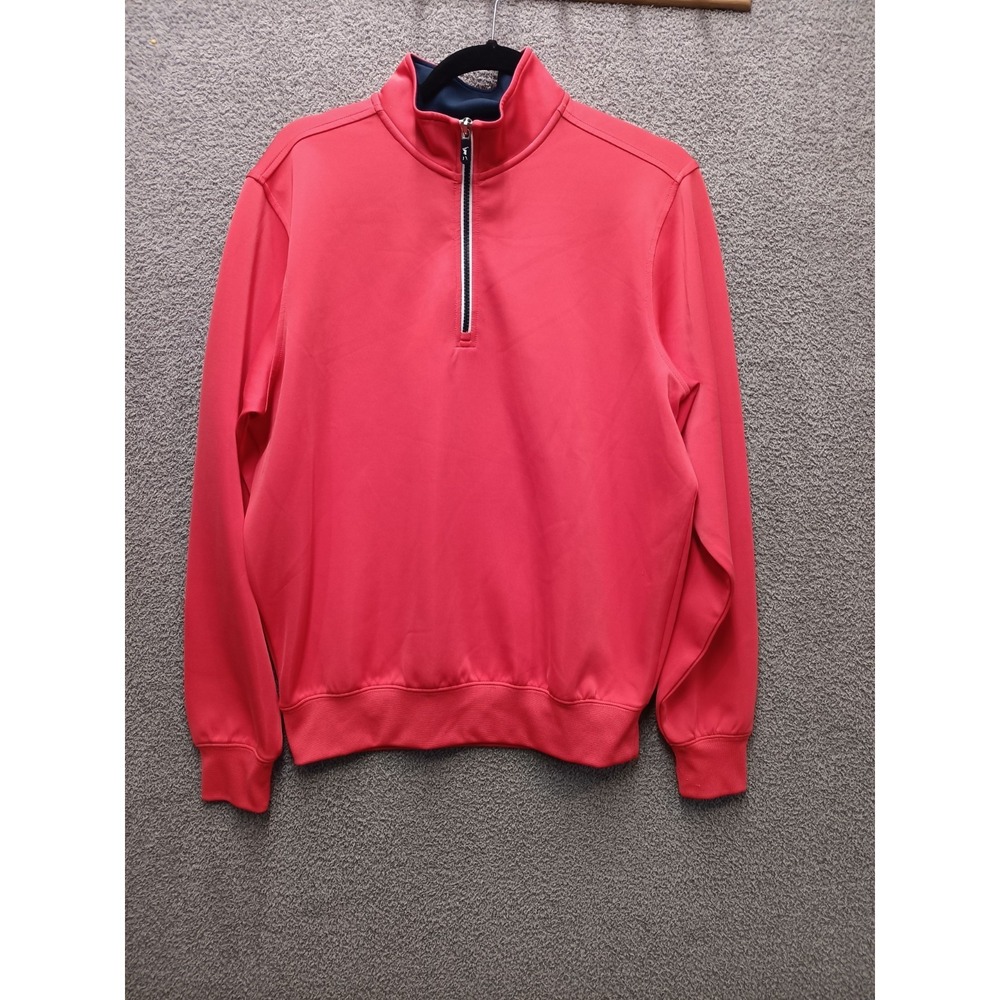 F&G Tech Golf 1/4 Zip Pullover Men's Small Pink Stretch Top‎